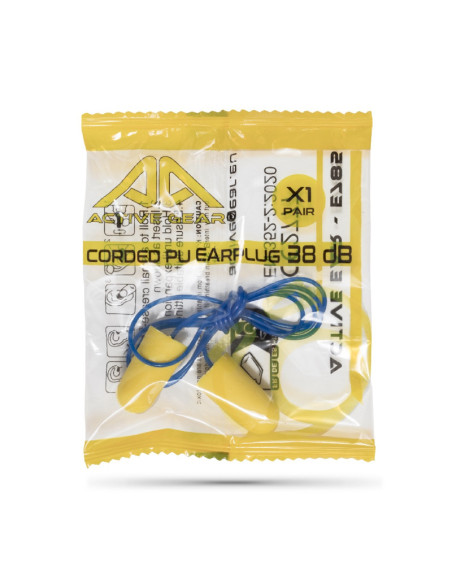 Bouchons d'oreilles PU avec cordon SNR 38 dB - E785