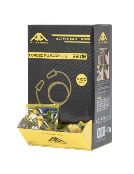 Bouchons d'oreilles PU avec cordon SNR 38 dB - E785