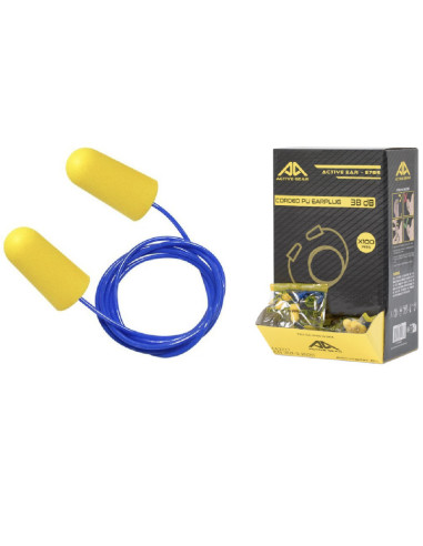 Bouchons d'oreilles PU avec cordon SNR 38 dB - E785
