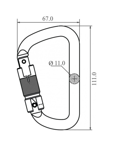 Mousqueton acier à verrouillage automatique triple action FA5030123