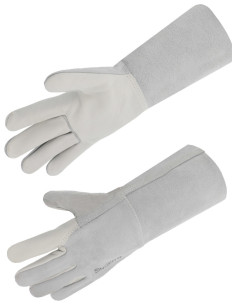 Gants soudeur en cuir croûte de bovin manchette 15cm 51GS15