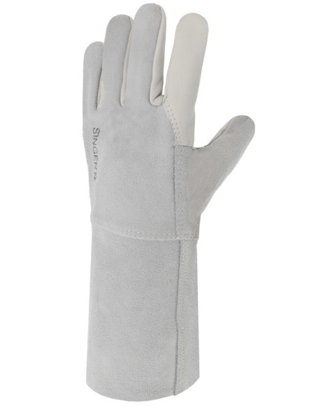 Gants soudeur en cuir croûte de bovin manchette 15cm 51GS15