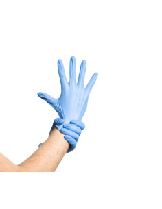 Boîte de 200 gants jetables en nitrile non poudré Eco Blue  888-69-34