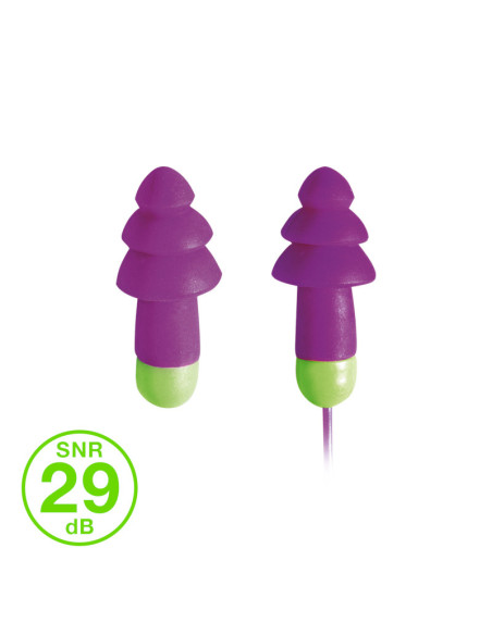 Bouchons d'oreilles réutilisable avec cordelette SNR 25 dB ROCKETS CORD - 6401