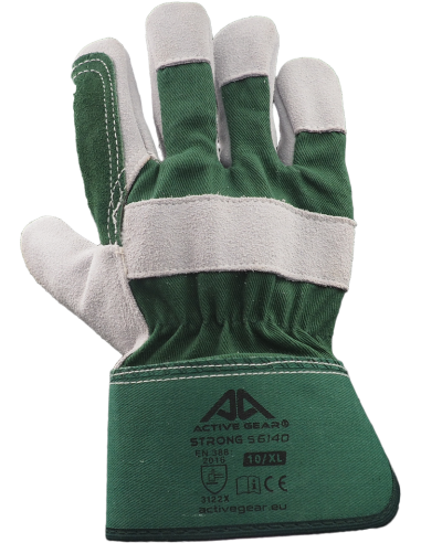 Gants docker en cuir croûte et en coton Strong S6140