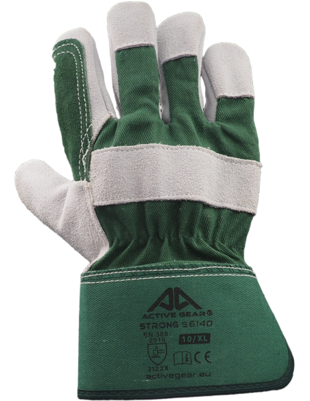 Gants docker en cuir croûte et en coton Strong S6140